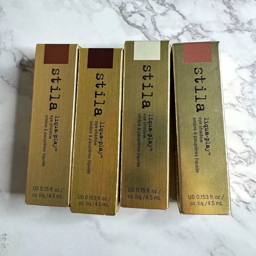 stila ALL 4 Liquid-Play Eye Shadow Patina Shimmer, Bronzed, Cocoa Pop, Mauve